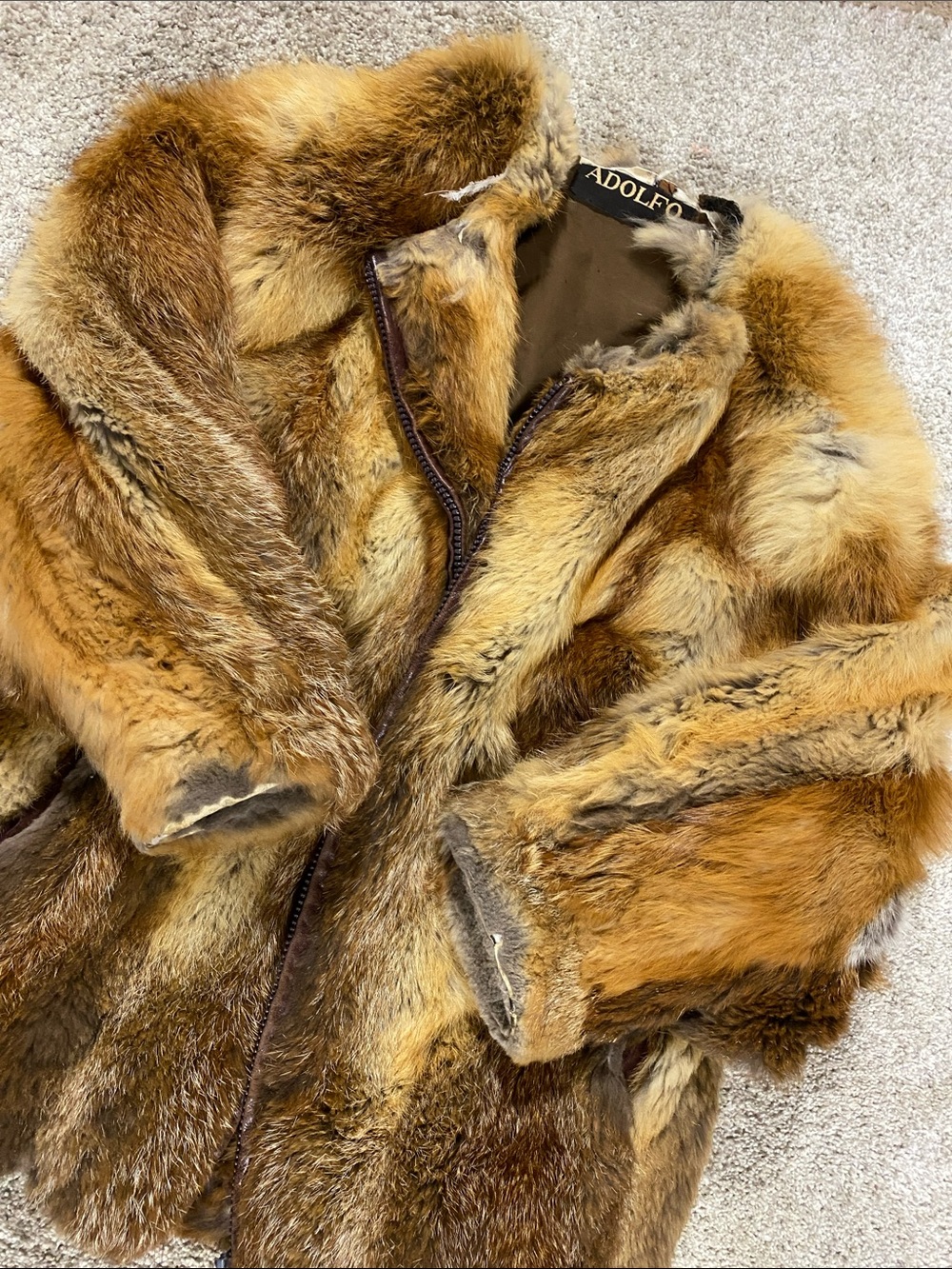 Adolfo Genuine Rabbit Fur Jacket / FLAWED